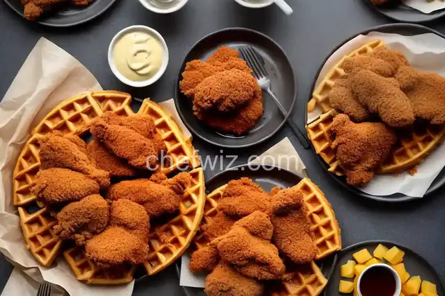 Sweet Hot Fried Chicken and Waffles