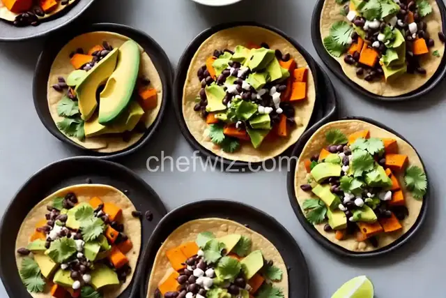 Sweet Potato & Black Bean Tacos with Avocado-Pepita Dip