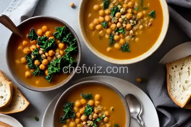 Sweet Potato, Kale and Chickpea Soup