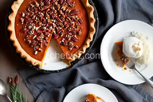 Sweet Potato Pie with Candied Pecans and Coconut