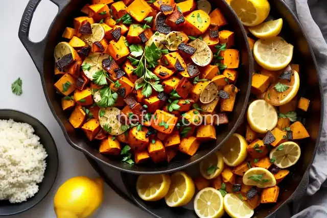 Sweet Potatoes With Charred Lemons and Crunchies