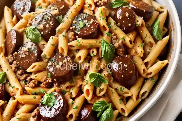 Sweet Sausage and Eggplant Penne