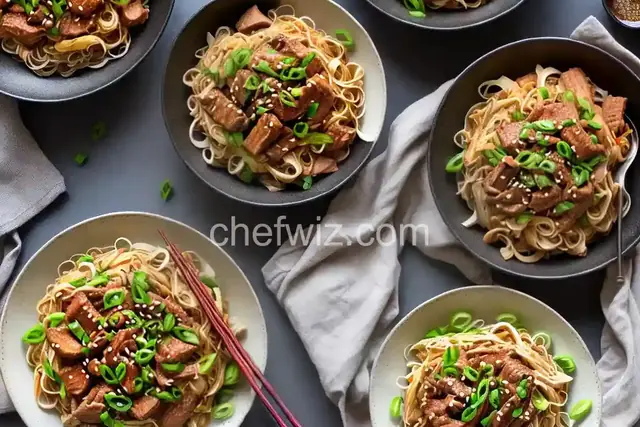 Sweet and Spicy Pork and Napa Cabbage Stir-Fry with Spicy Noodles