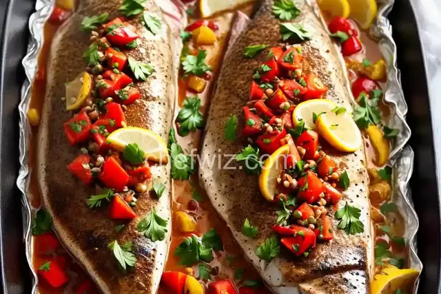 Swordfish Baked in Foil with Mediterranean Flavors