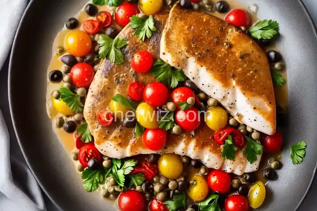 Swordfish Steaks With Cherry Tomatoes and Capers