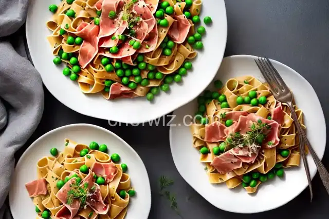 Tagliatelle With Prosciutto and Peas
