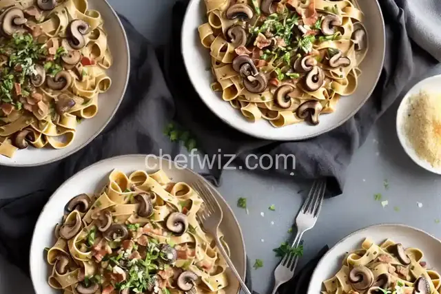 Tagliatelle with Bacon and Mushrooms