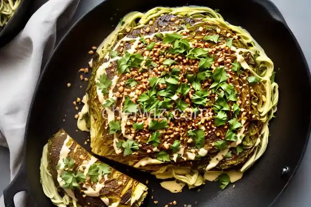 Tahini-Smothered Charred Cabbage
