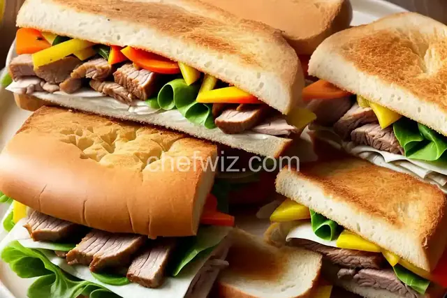 Tangy Sliced Pork Sandwiches