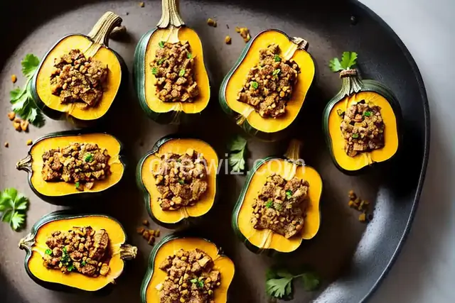 Tempeh Sausage-Stuffed Acorn Squash