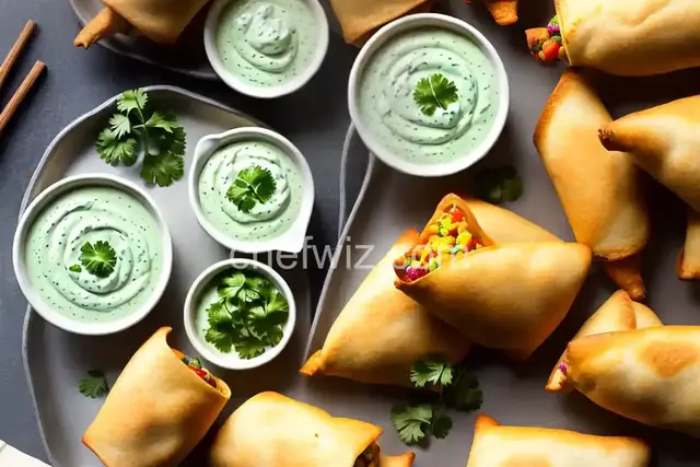 Tex-Mex Egg Rolls With Creamy Cilantro Dipping Sauce