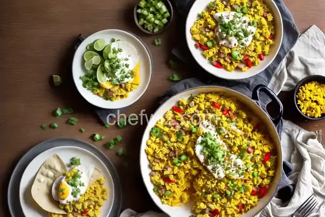 Tex-Mex Migas With Scrambled Eggs, Tortilla Chips, and Chilies Recipe