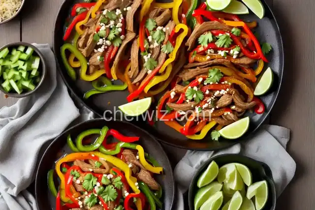 Tex-Mex Pork Fajitas with Peppers and Onions