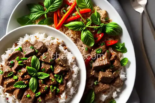 Thai Basil Beef with Coconut Rice