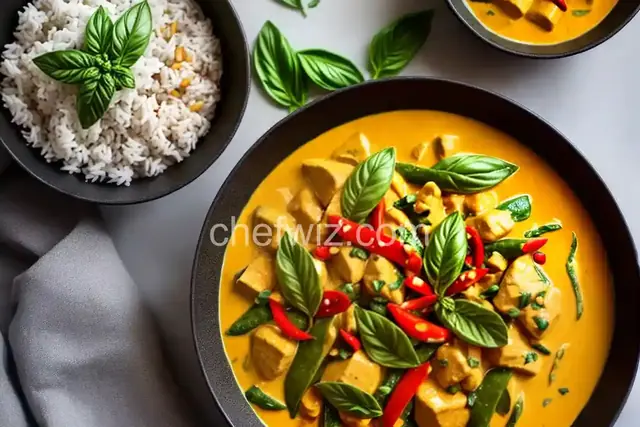 Thai Basil Chicken with Coconut Curry Sauce