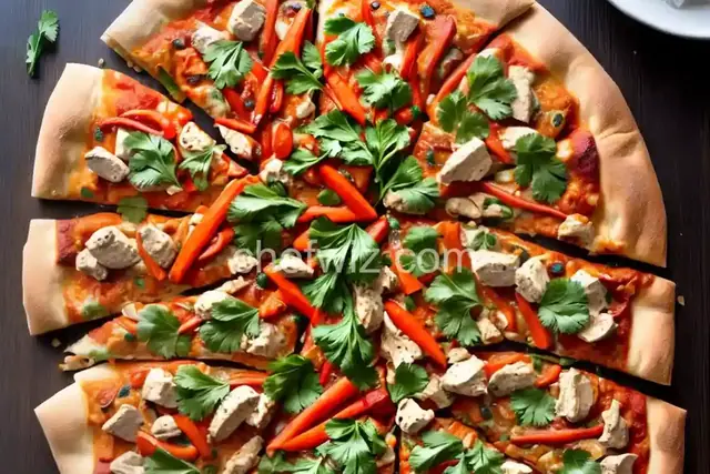 Thai Chicken Pizza with Carrots and Cilantro