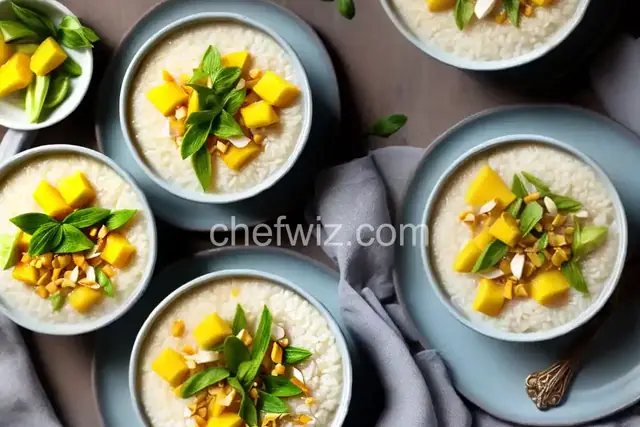 Thai-Inspired Coconut-Pandan Rice Pudding With Fresh Mango Recipe