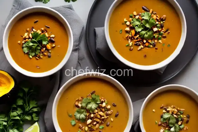 Thai-Inspired Roasted Acorn Squash Soup (Vegan)