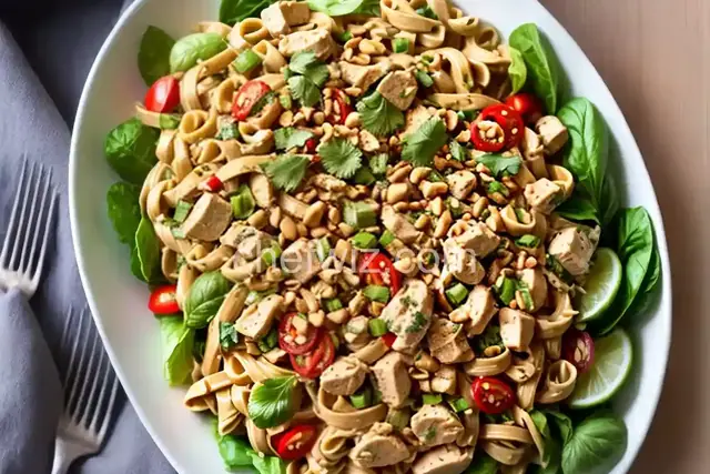 Thai Peanut Chicken Pasta Salad