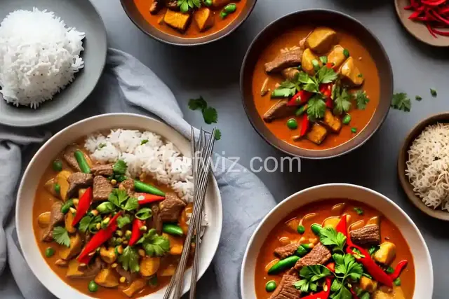 Thai Red Curry Beef with Rice