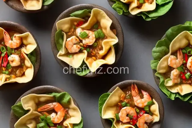 Thai Shrimp Wonton Cups