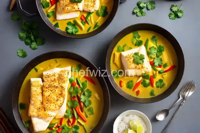 Thai-Style Halibut with Coconut-Curry Broth