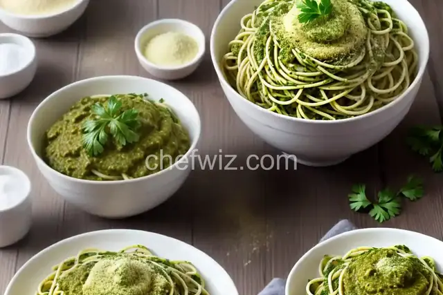 The Secret Ingredient (Parsley): Spaghetti with Parsley Pesto Recipe