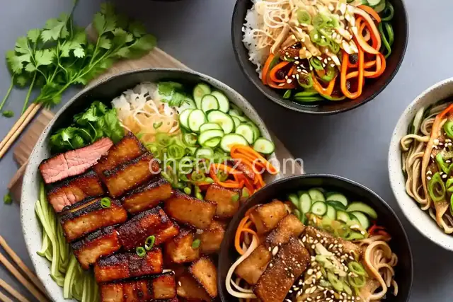 The Seoul Bowl "Crispy Korean Pork Belly Bowl with House-Made Banchan Pickles"