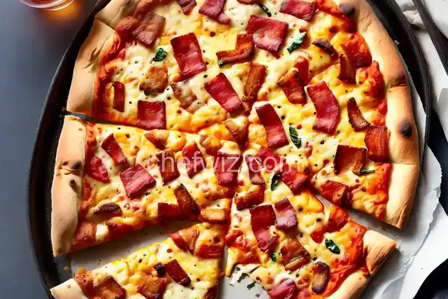 Three-Cheese Bacon Pizza