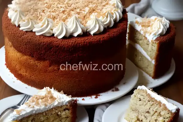 Throwdown's Toasted Coconut Cake with Coconut Filling and Coconut Buttercream