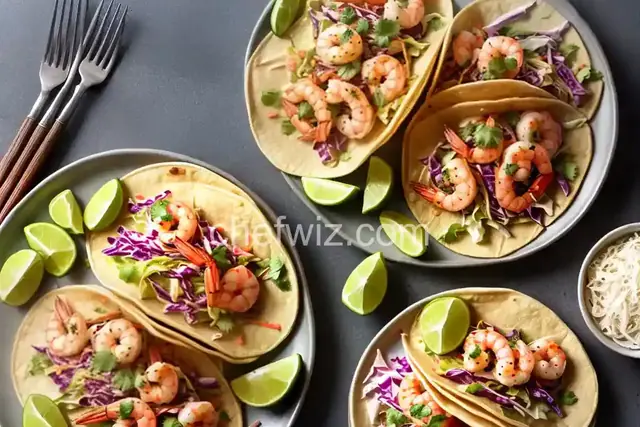 Tilapia and Shrimp Tacos with Cabbage Slaw