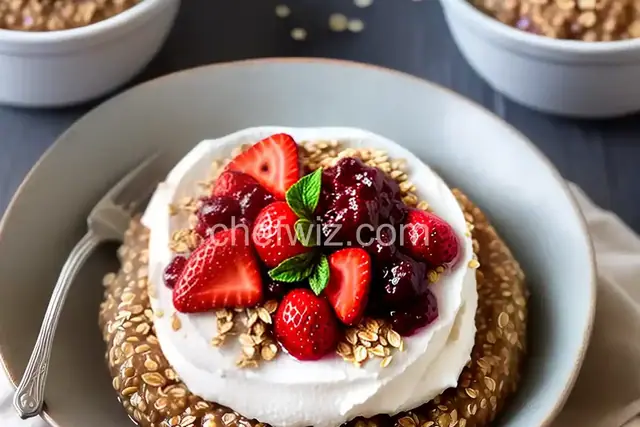 Toasted Oatmeal with Strawberry Chia Jam and Coconut Whipped Cream