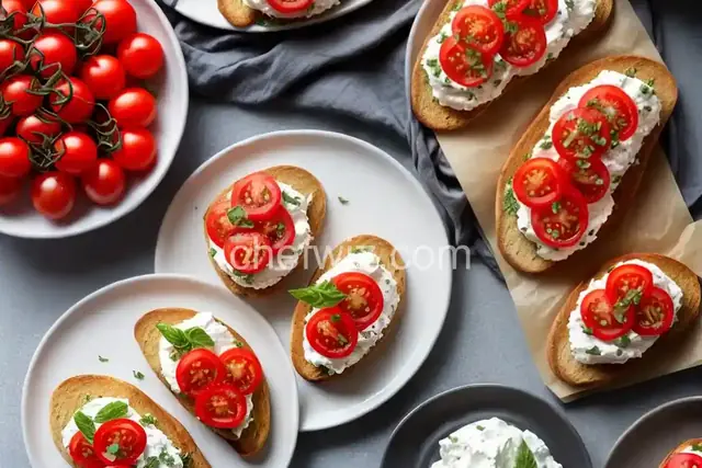 Tomato Crostini with Whipped Feta