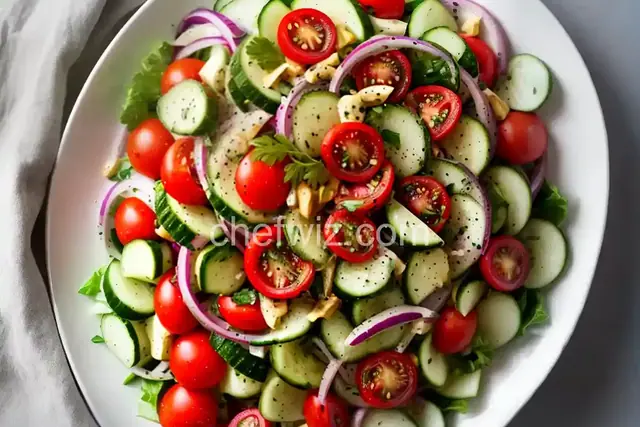 Tomato, Onion, and Cucumber Salad