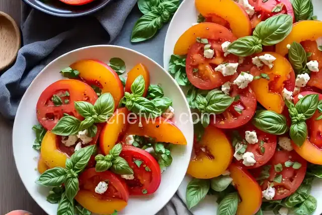Tomato Peach Salad with Basil