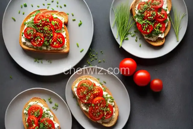 Tomato Toast With Chives and Sesame Seeds