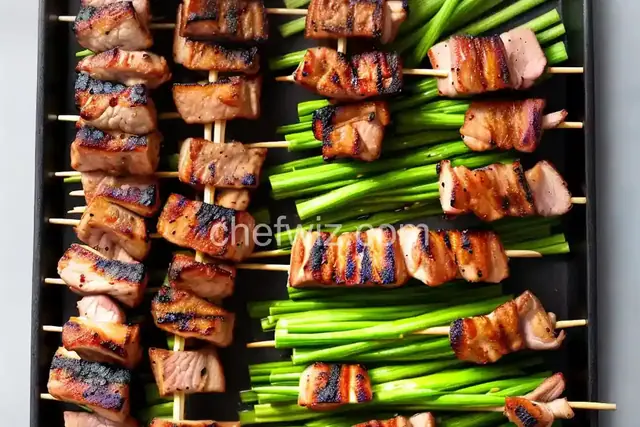 Ton Negima (Grilled Pork Belly and Scallion Skewers)