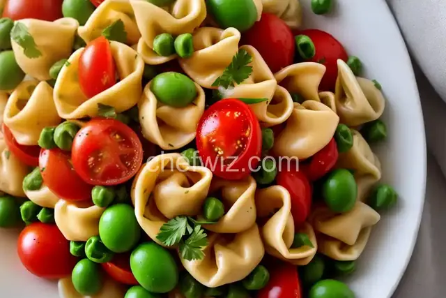 Tortellini Salad with Tomatoes and Peas