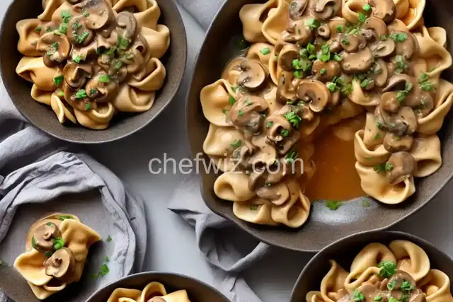 Tortellini with Porcini Mushroom Sauce