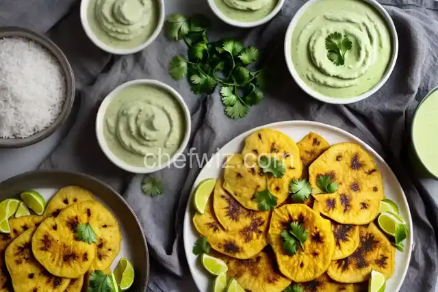 Tostones With Creamy Green Sauce