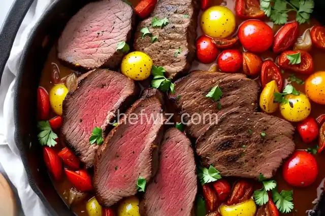 Tri-Tip Picanha Roast with Charred Cherry Tomatoes and Onions