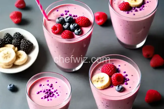Triple Berry Banana Yogurt Smoothie