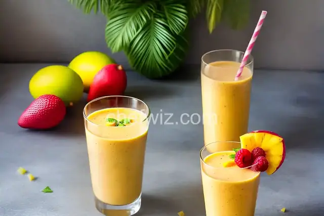 Tropical Mango-Pineapple-Berry Smoothie