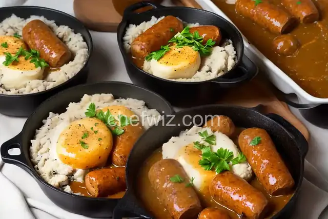 True Bangers and Mash with Onion Gravy