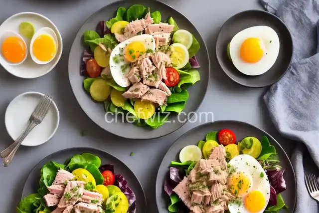Tuna Salad with Eggs and Pickles