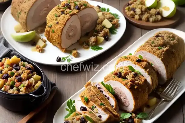 Turkey Breast Roulade with Apple and Raisin Stuffing