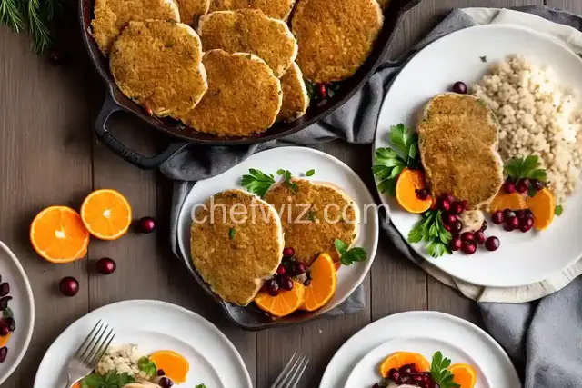 Turkey Cutlets with Cranberry Orange Stuffing and Pan Gravy