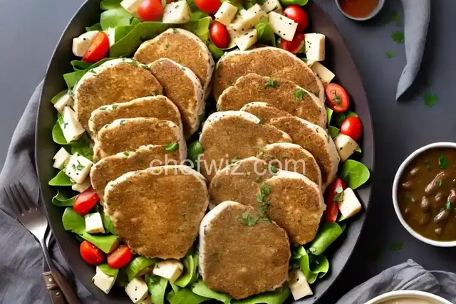 Turkey Cutlets with Gravy and Raw Stuffing Salad