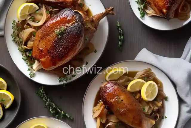Turkey Leg Confit with Shallots and Thyme