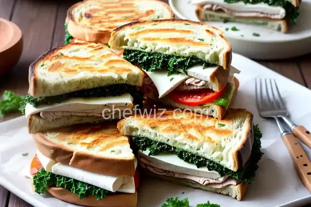 Turkey, Mozzarella, and Kale Pesto Panini